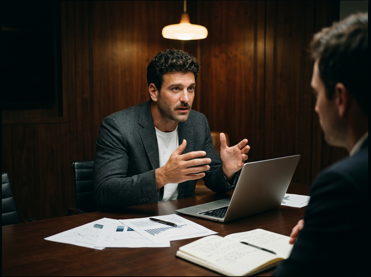 Maxwell leading an in-room working session with a client operator